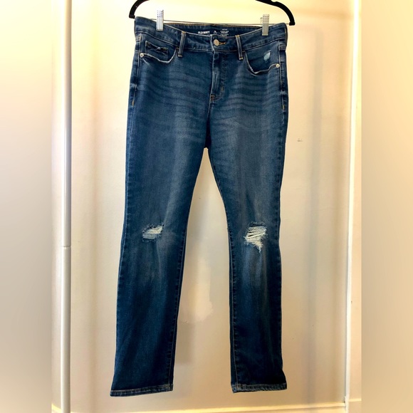 Old Navy Power Slim Straight, High rise, distressed Jeans, size 10. - Picture 1 of 6